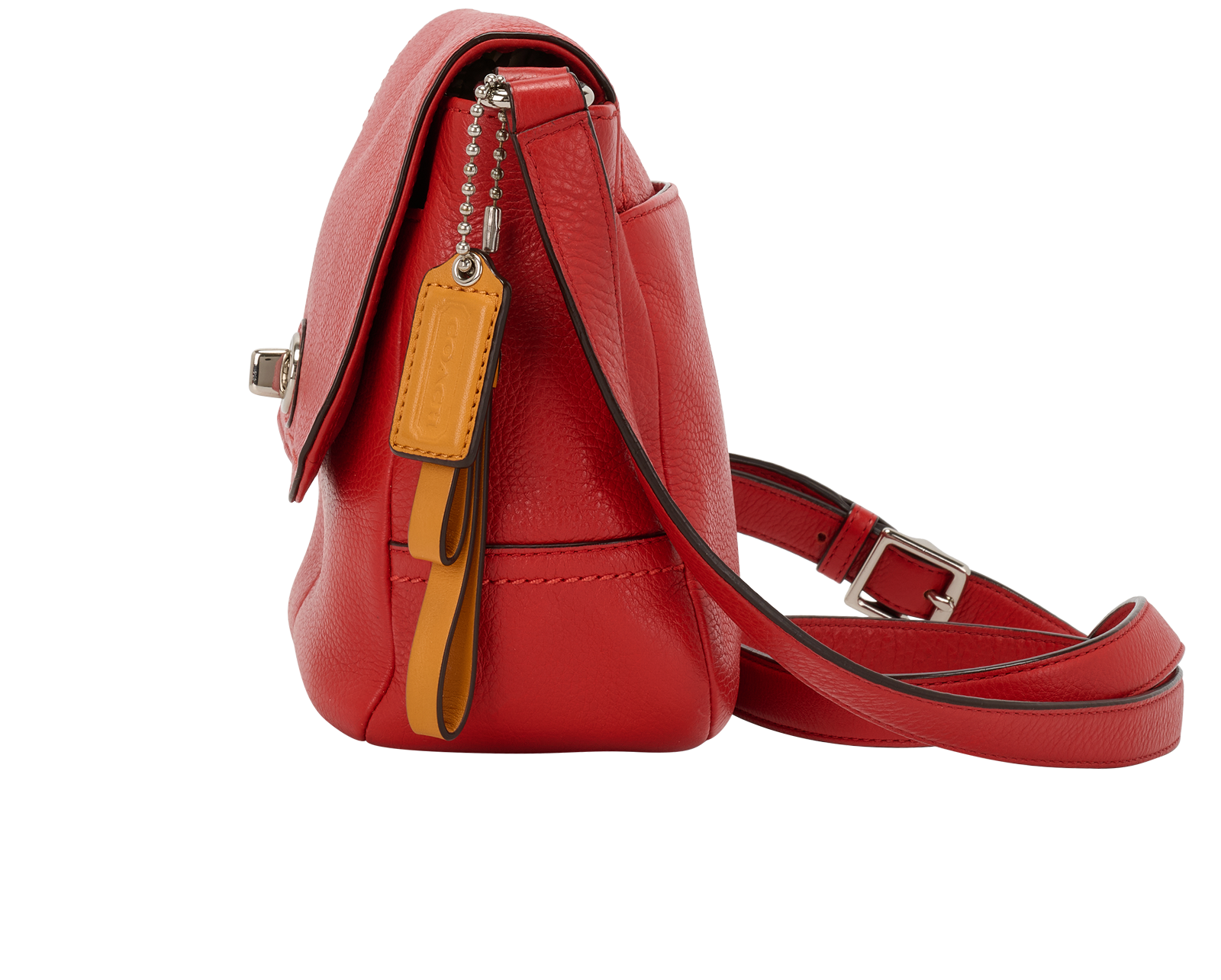 Flap Crossbody, &pound;110, Handbags, Red, Leather, Bottom view